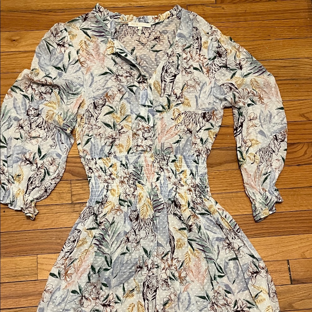 Maje Rythonela Smocked Printed Dress - Picture 8 of 10